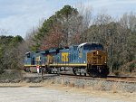 CSX 7018 & 7254 lead "train" F703-19 towards Raleigh yard